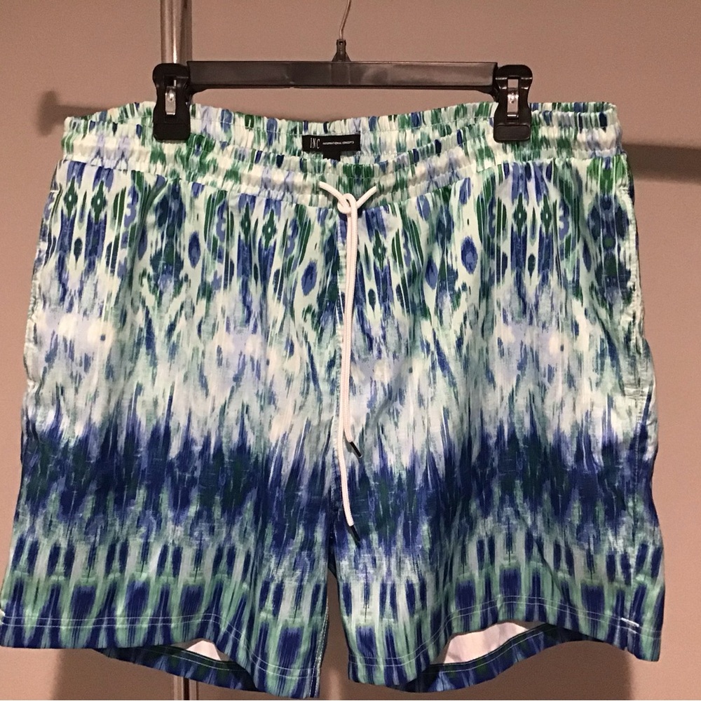 INC Blue and Green Swim Shorts
